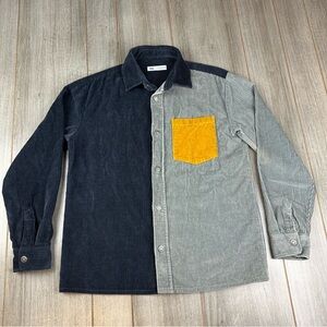 Zara Corduroy Shirt Mens S Color block Wide Whale *stains
